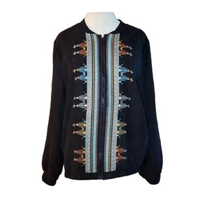 Ruff Hewn Faux Suede Bomber Jacket